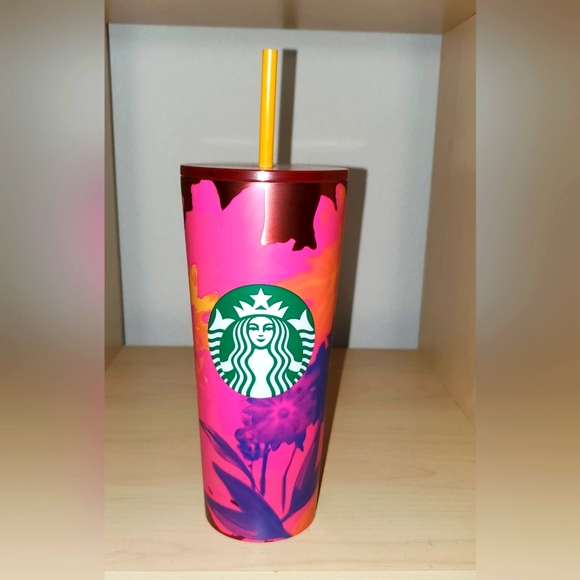Starbucks Floral Stainless Steel - Picture 1 of 2
